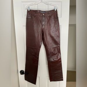 Gap bootcut genuine leather pants, rust/burgundy, size 8, excellent condition